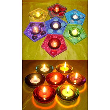 Sprayed Round Shape Tealight Candle Holders